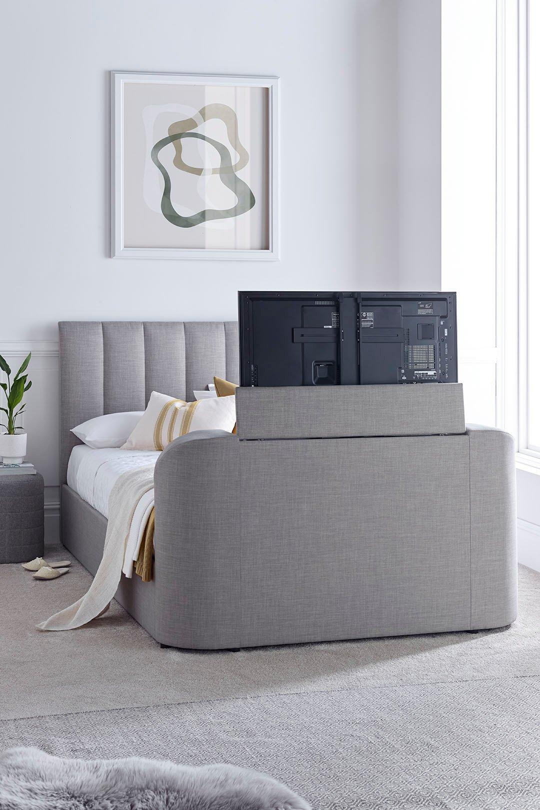 Lucille Upholstered TV Bed Mid Grey - Bed Frame Only